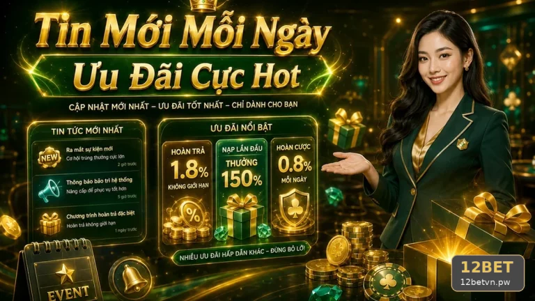 12BET Khuyến Mãi: Đọc Chi Tiết Giao Diện Tin Mới, Ưu Đãi Và Điều Kiện Nhận Thưởng – Lưu Lại Điều Khoản, Lịch Sử Trao Đổi Trước Khi Tham Gia Qua Góc Kiểm Chứng Theo Tên Miền 12betvn.pw